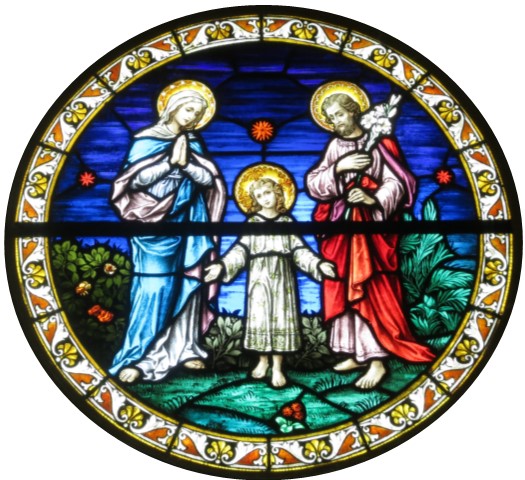 Holy Family in Stained Glass